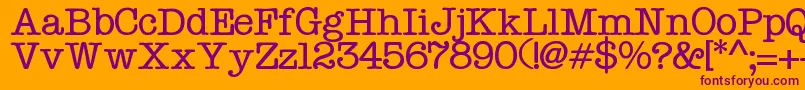 フォントTypo – オレンジの背景に紫のフォント