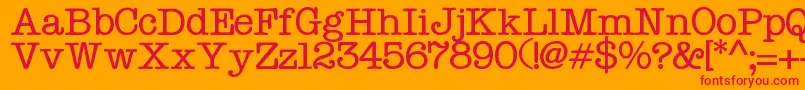 フォントTypo – オレンジの背景に赤い文字