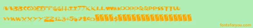 Thriftstore Font – Orange Fonts on Green Background