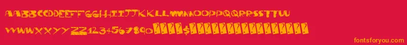 Thriftstore Font – Orange Fonts on Red Background