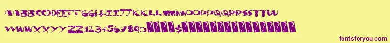 Thriftstore Font – Purple Fonts on Yellow Background