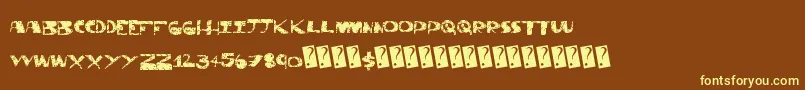 Thriftstore Font – Yellow Fonts on Brown Background