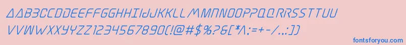 Elitedangersemiboldsuperital Font – Blue Fonts on Pink Background