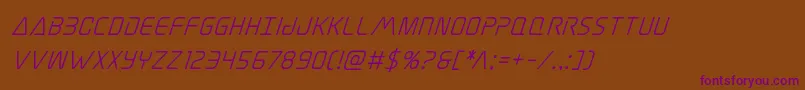 Elitedangersemiboldsuperital Font – Purple Fonts on Brown Background