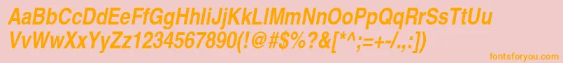 SansNarrowBolditalic Font – Orange Fonts on Pink Background