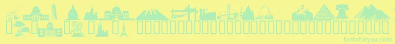 Fonte Wmarchitect1 – fontes verdes em um fundo amarelo