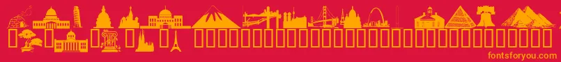 Wmarchitect1 Font – Orange Fonts on Red Background
