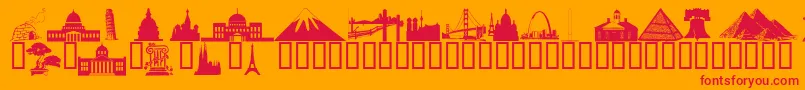 Wmarchitect1 Font – Red Fonts on Orange Background