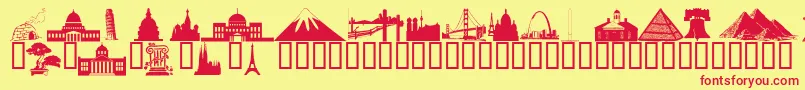 Wmarchitect1 Font – Red Fonts on Yellow Background