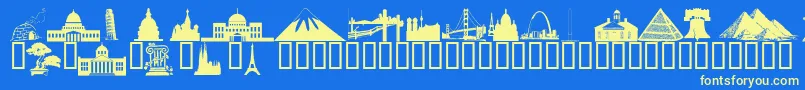 Wmarchitect1 Font – Yellow Fonts on Blue Background