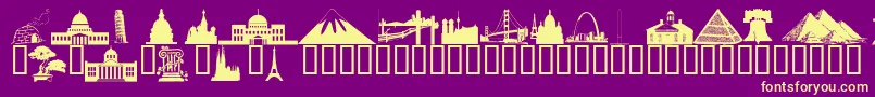 Wmarchitect1-fontti – keltaiset fontit violetilla taustalla