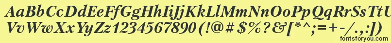 Ptr76C Font – Black Fonts on Yellow Background