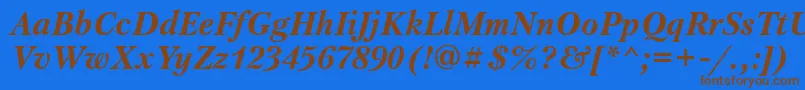 Ptr76C-fontti – ruskeat fontit sinisellä taustalla