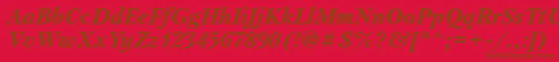 Ptr76C Font – Brown Fonts on Red Background