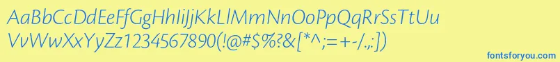 CronosproLtsubhit Font – Blue Fonts on Yellow Background