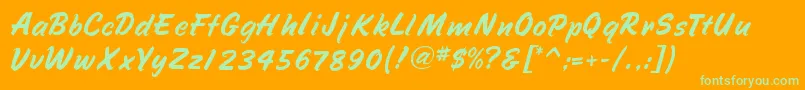 SpeedlineRegular Font – Green Fonts on Orange Background