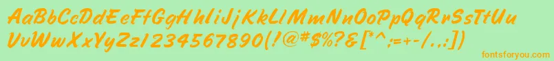 SpeedlineRegular Font – Orange Fonts on Green Background