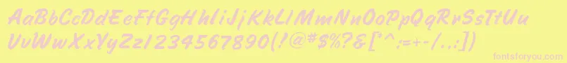 SpeedlineRegular Font – Pink Fonts on Yellow Background