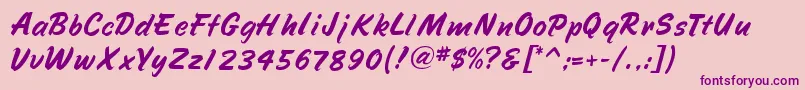 SpeedlineRegular Font – Purple Fonts on Pink Background