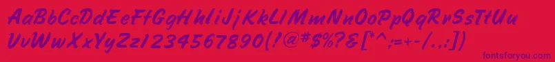 SpeedlineRegular Font – Purple Fonts on Red Background