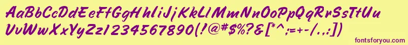 SpeedlineRegular Font – Purple Fonts on Yellow Background