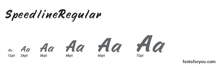 SpeedlineRegular Font Sizes