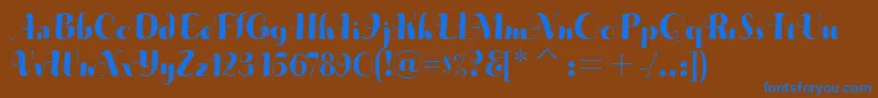 MusicaitcTt Font – Blue Fonts on Brown Background