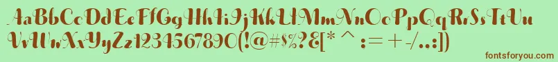 MusicaitcTt Font – Brown Fonts on Green Background