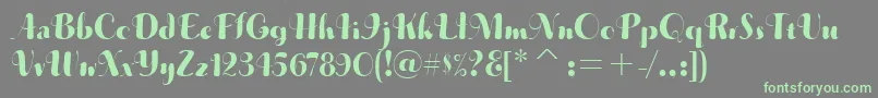 フォントMusicaitcTt – 灰色の背景に緑のフォント