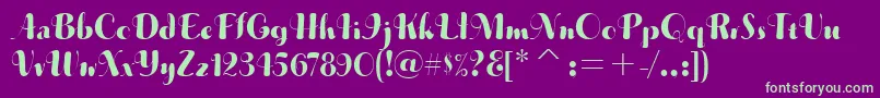 MusicaitcTt Font – Green Fonts on Purple Background
