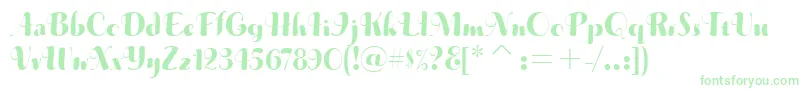 フォントMusicaitcTt – 白い背景に緑のフォント