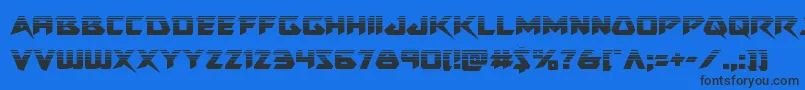 Skirmisherhalf Font – Black Fonts on Blue Background