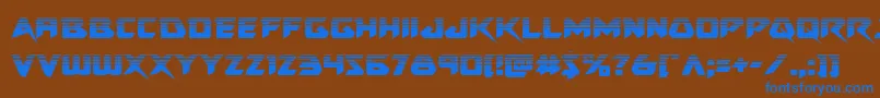 フォントSkirmisherhalf – 茶色の背景に青い文字