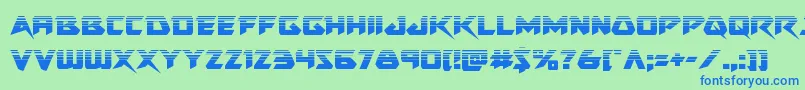 フォントSkirmisherhalf – 青い文字は緑の背景です。