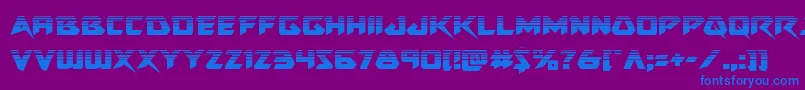 フォントSkirmisherhalf – 紫色の背景に青い文字