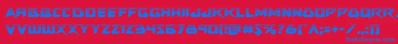 Skirmisherhalf Font – Blue Fonts on Red Background