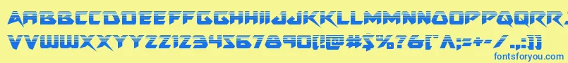 Skirmisherhalf Font – Blue Fonts on Yellow Background