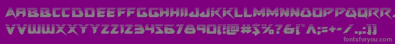 フォントSkirmisherhalf – 紫の背景に灰色の文字