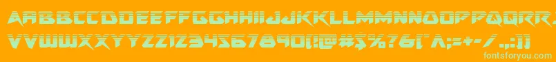 Skirmisherhalf Font – Green Fonts on Orange Background