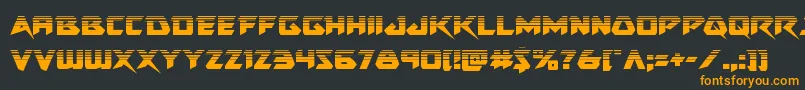 Skirmisherhalf Font – Orange Fonts on Black Background