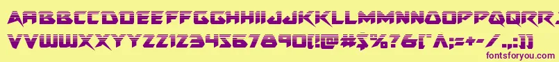 Skirmisherhalf Font – Purple Fonts on Yellow Background