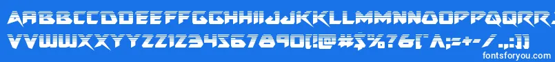 フォントSkirmisherhalf – 青い背景に白い文字