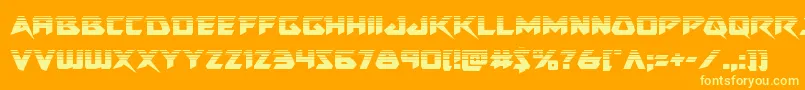 Skirmisherhalf Font – Yellow Fonts on Orange Background