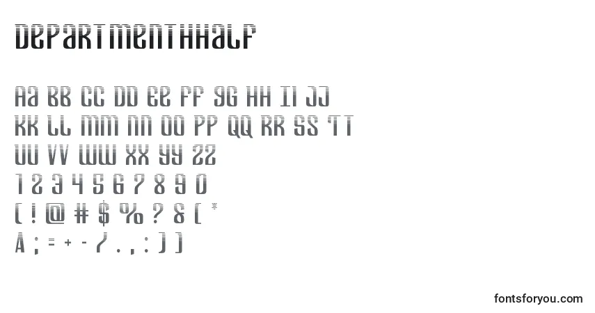 A fonte Departmenthhalf – alfabeto, números, caracteres especiais