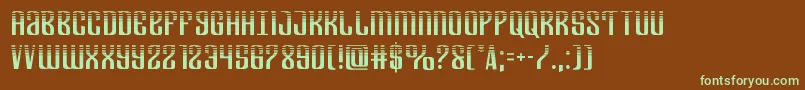 Departmenthhalf-fontti – vihreät fontit ruskealla taustalla