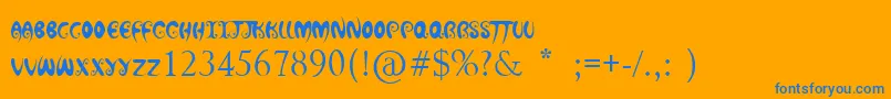 HotChocolateLatte Font – Blue Fonts on Orange Background