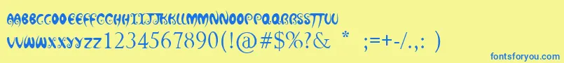 HotChocolateLatte Font – Blue Fonts on Yellow Background