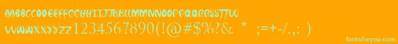 HotChocolateLatte Font – Green Fonts on Orange Background