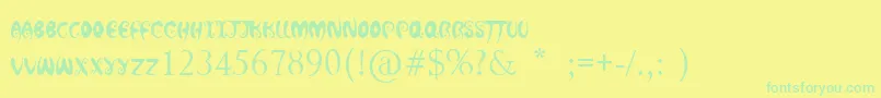 HotChocolateLatte Font – Green Fonts on Yellow Background