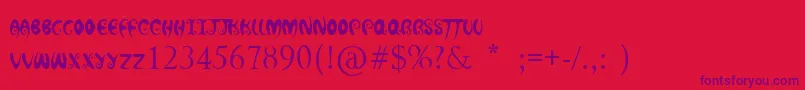 HotChocolateLatte Font – Purple Fonts on Red Background